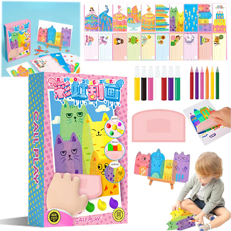 Rainbow Scratch Art Kit ▶︎ Create Colorful Masterpieces with a Simple Scratch