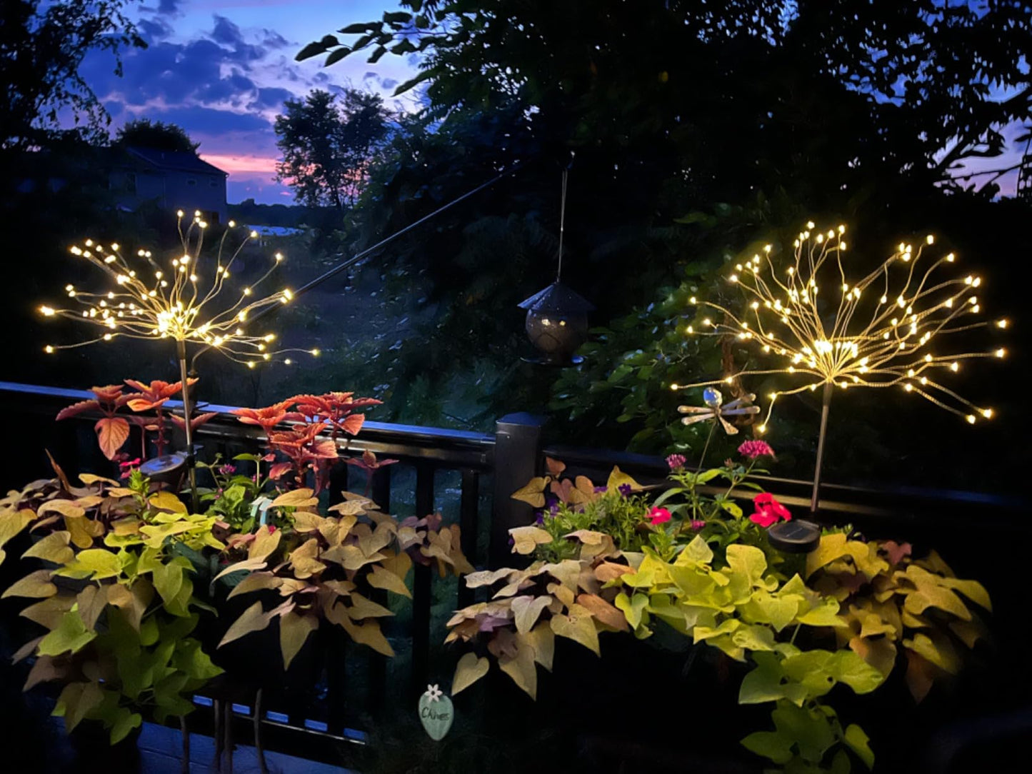 Waterproof Solar Garden Fireworks Lamp ~ Add vibrant sparkle to any outdoor space.