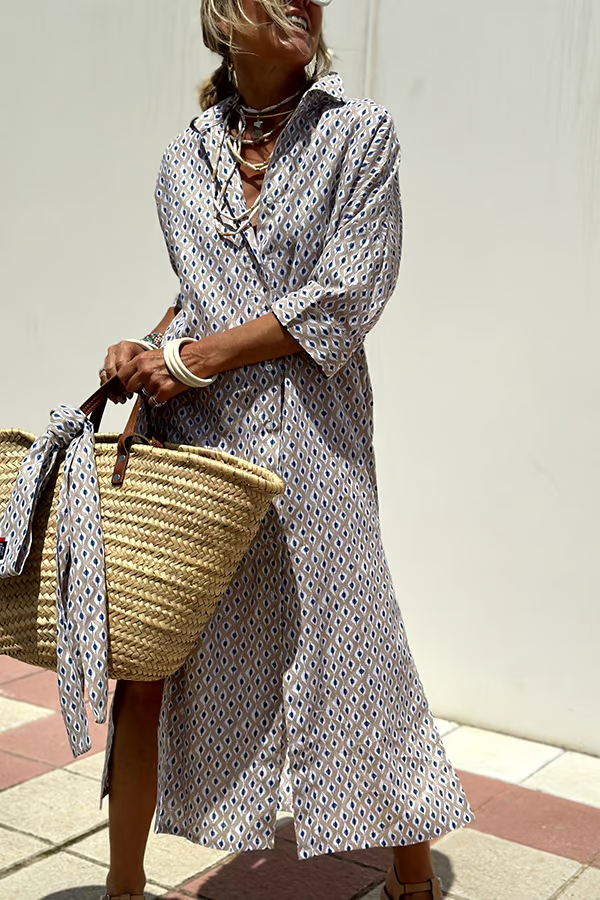 Classic Striped Lace-Up Shirt Dress ~ Breezy, flattering style for any sunny day.