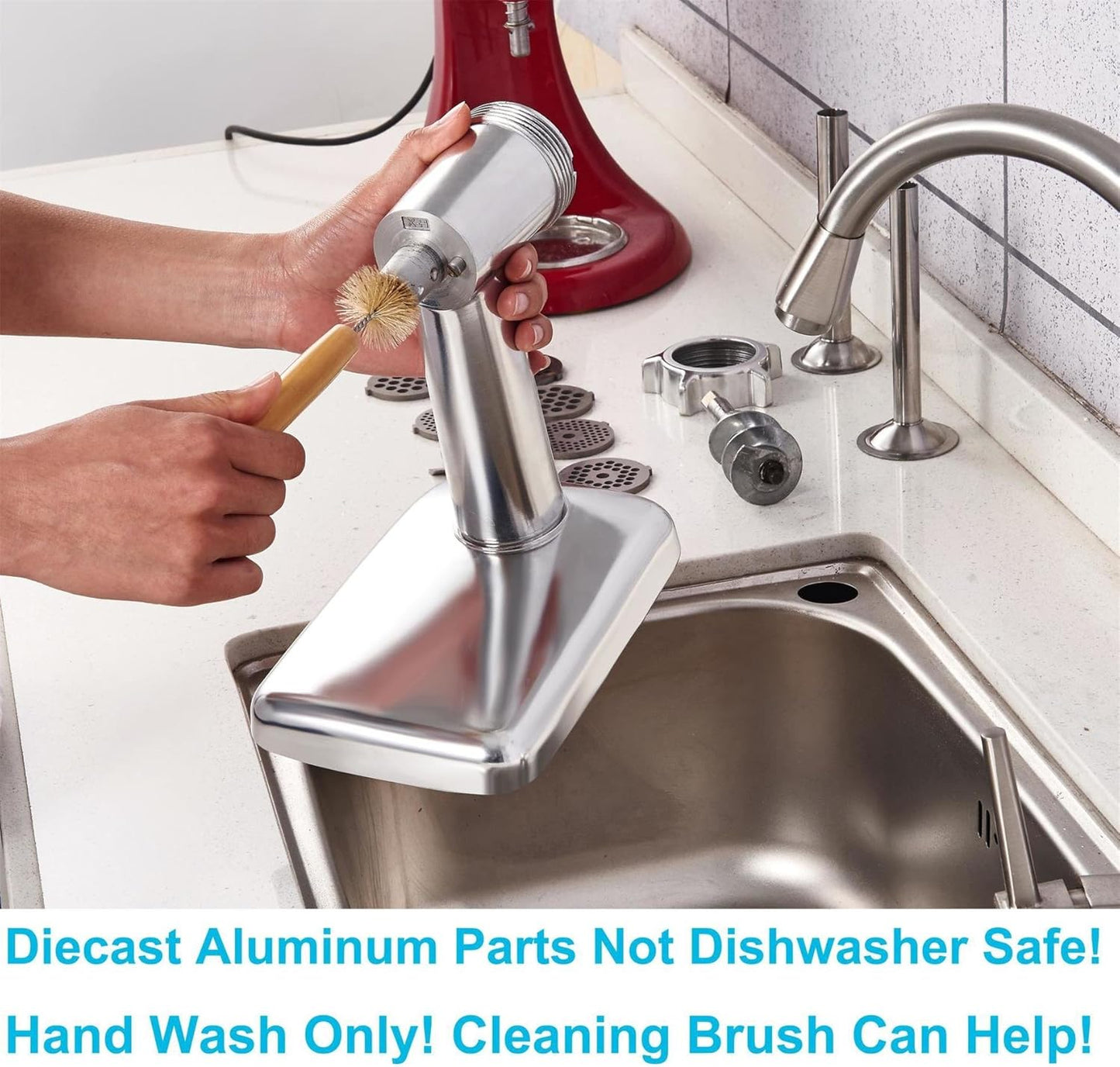 Metal Meat Grinder Attachment for Stand Mixers ~ Faster Prep, Cleaner Results, Zero Effort.