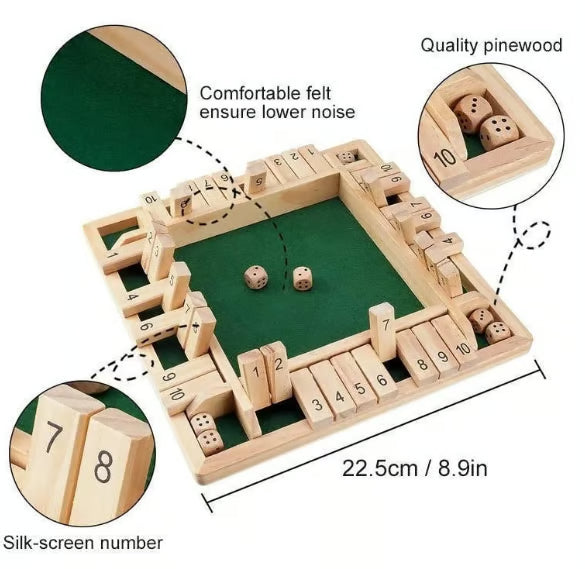 Shut The Box Board Game ~ Old-school bar classic turned family favorite.
