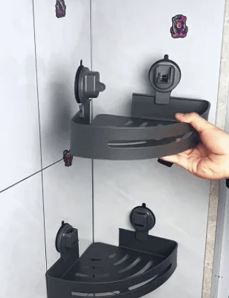 Triangle Suction Shower Caddy ~ Turn empty shower corners into instant storage.