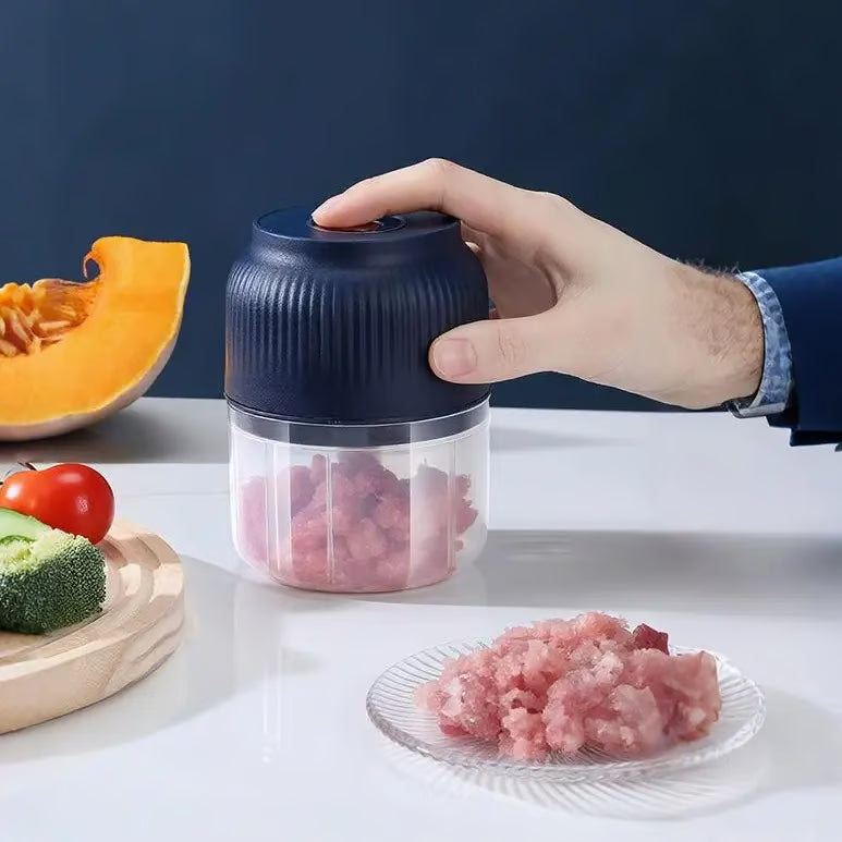 Electric Portable Veggie Choppe ~ Freshly chopped ingredients in seconds.