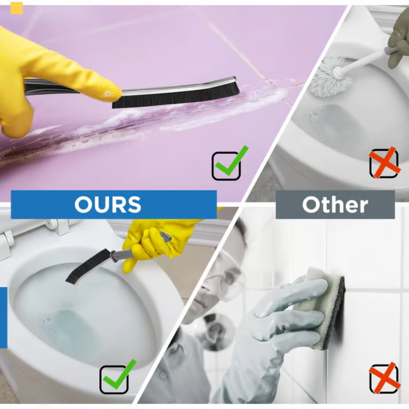 Hard-Bristled Crevice Cleaning Brush ~ Deep-clean corners and tight spaces with ease