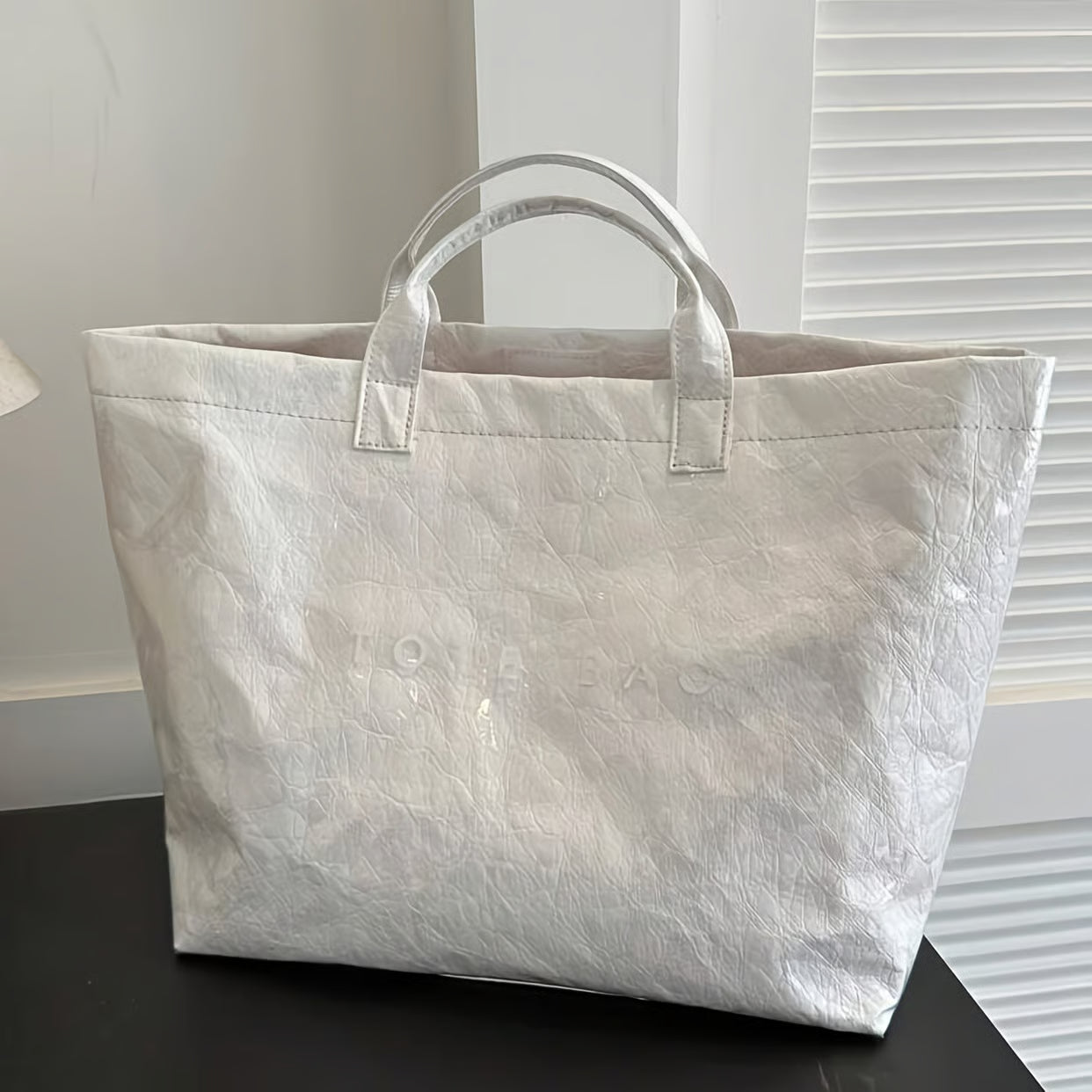 Letter Print Tote Bag ~ Designer-level style that carries your day with ease.