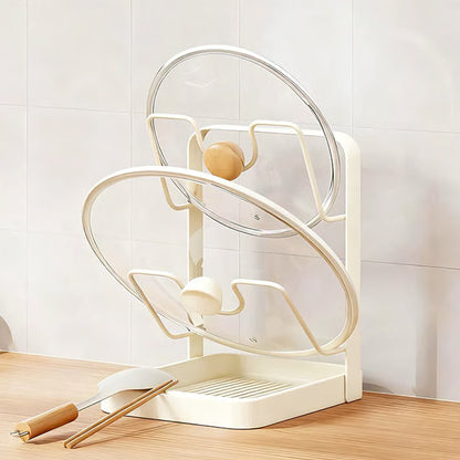 Kitchen Pot Lid Storage Rack ~ Instantly organize lids and keep counters dry.