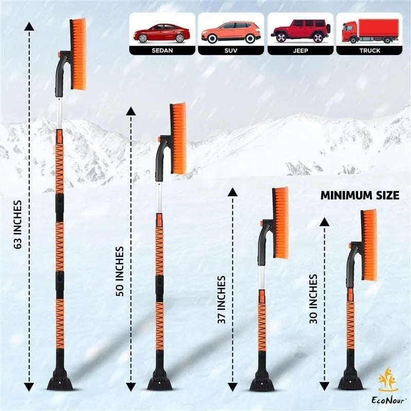 Extendable Snow Brush & Ice Scraper ~ Faster snow removal for SUVs and trucks.