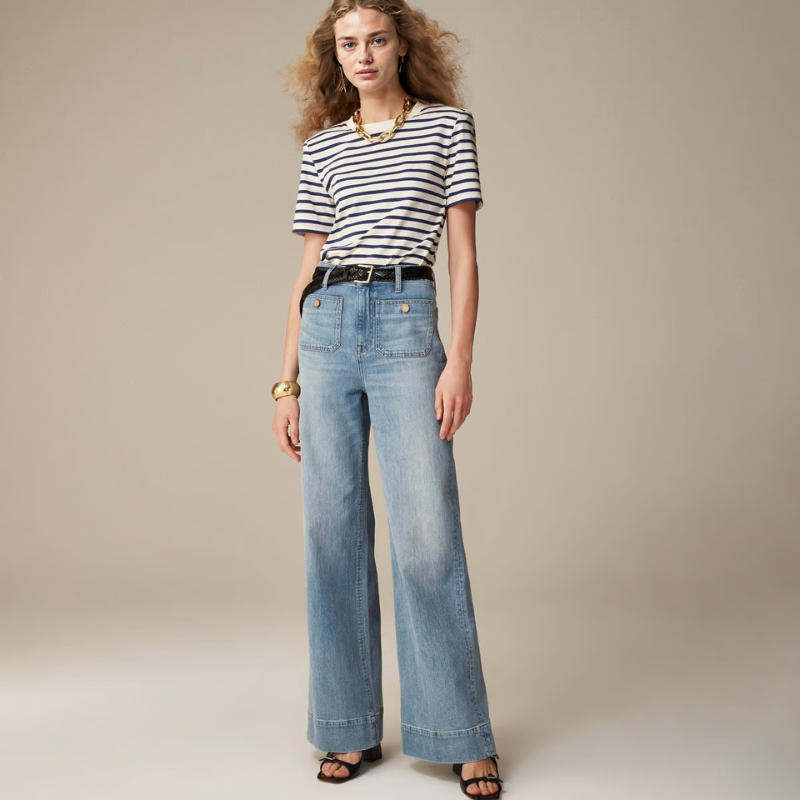 Tummy Control Cropped Wide-Leg Jeans ~ Flatter your waist, elevate your style.