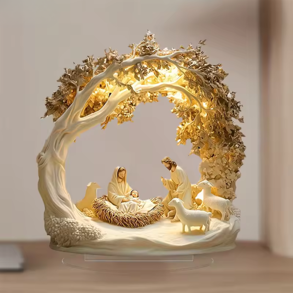 Holy Family Under Tree Nativity Statue