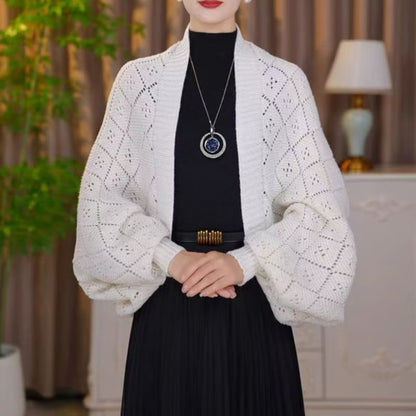 Fashion Hollow Out Knitted Shawl Coat ~ From casual to classy in seconds.