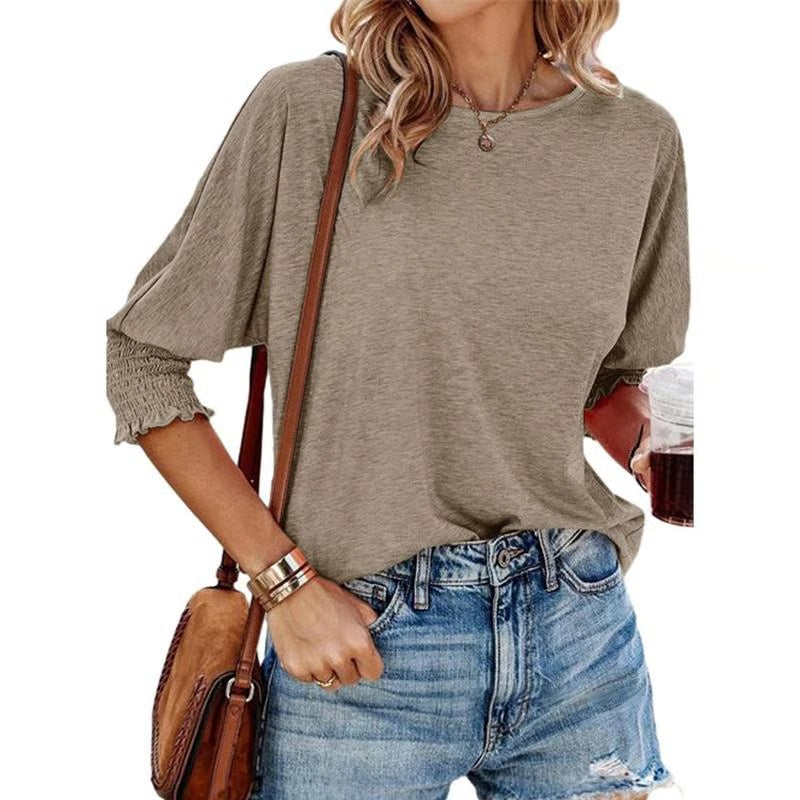 Cute Crewneck Tops 3-4 Sleeve Shirts ~ Effortless comfort and style for every day.