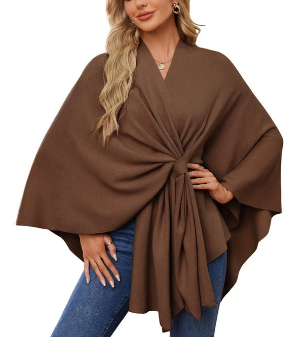 Elegant Shawl Sweater Wrap ~ Effortless layering and cloud-soft comfort all day.