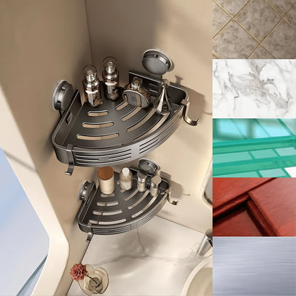 Triangle Suction Shower Caddy ~ Turn empty shower corners into instant storage.