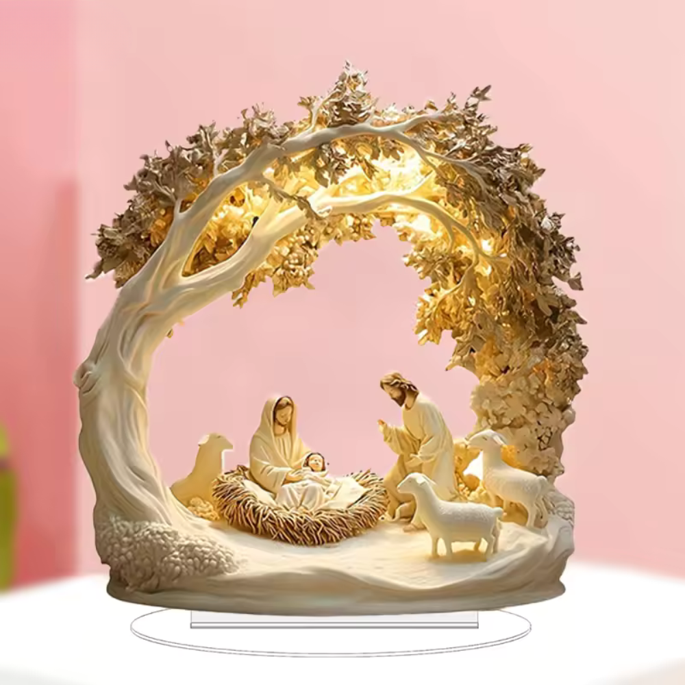 Holy Family Under Tree Nativity Statue