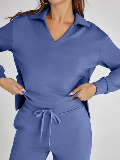 Casual Long Sleeve Sweatsuit 2-piece Sets ~ Soft, breathable, and wrinkle-free all day long.