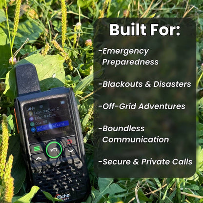 Echo Radios PTT Walkie-Talkie ~ Global coverage available at no extra cost