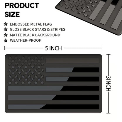 3D All-Black American Flag Emblem Decal ~ Strength and legacy in every mile.