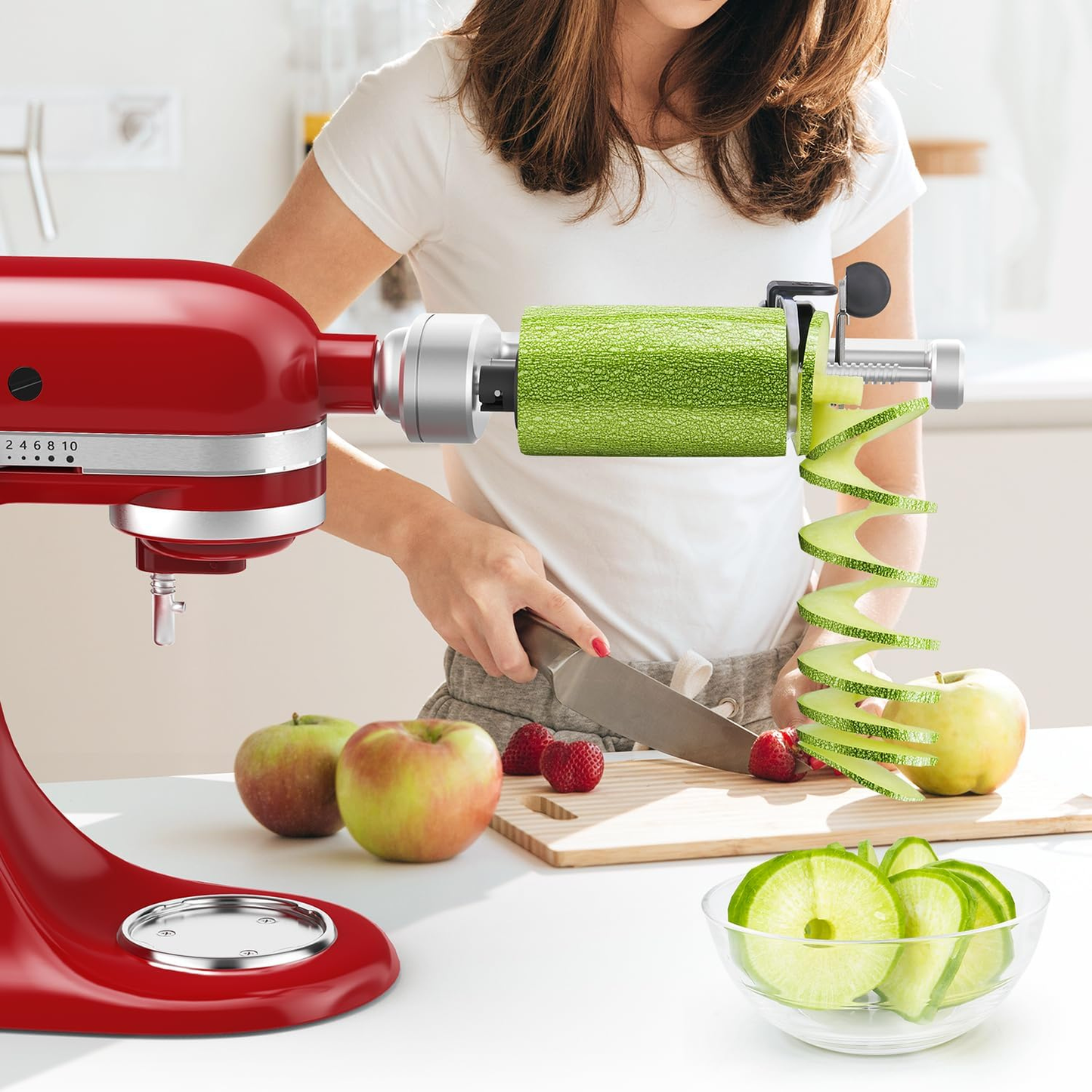 Vegetable & Fruit Spiralizer for Stand Mixers ~ Creates restaurant-style presentations at home.