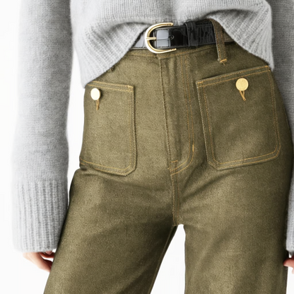 Tummy Control Cropped Wide-Leg Jeans ~ Flatter your waist, elevate your style.