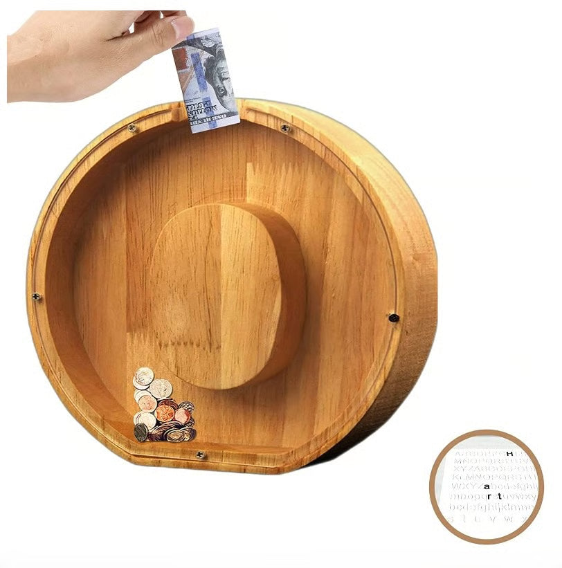 Wooden Letter Piggy Bank ~ Turn everyday coins into lasting memories.
