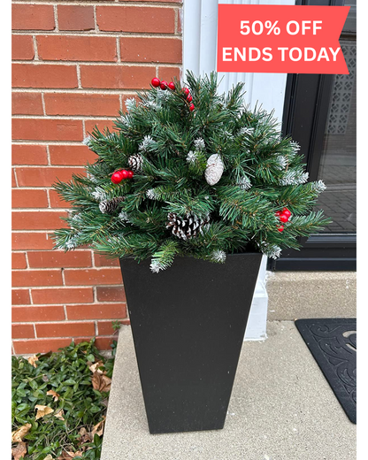 Mini Artificial Christmas Tree ▶︎ Weatherproof sparkle for entryways and patios