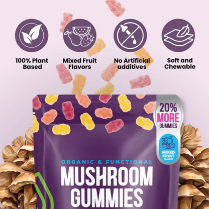 Mushroom Gummies ~ Support memory, immunity & mental performance