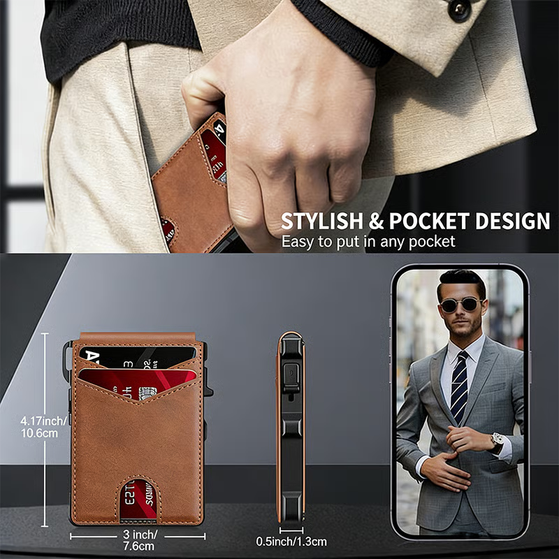 Smart Pop-Up Wallet ~ Instant card access with slim RFID protection.