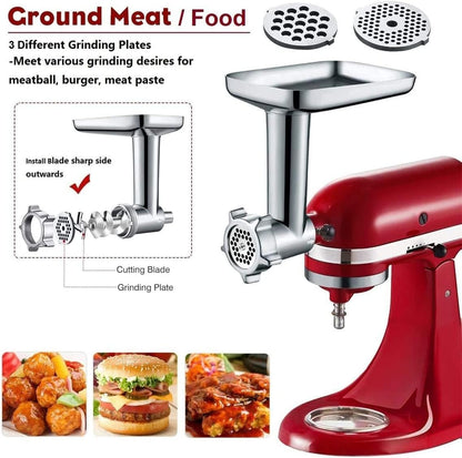 Metal Meat Grinder Attachment for Stand Mixers ~ Faster Prep, Cleaner Results, Zero Effort.