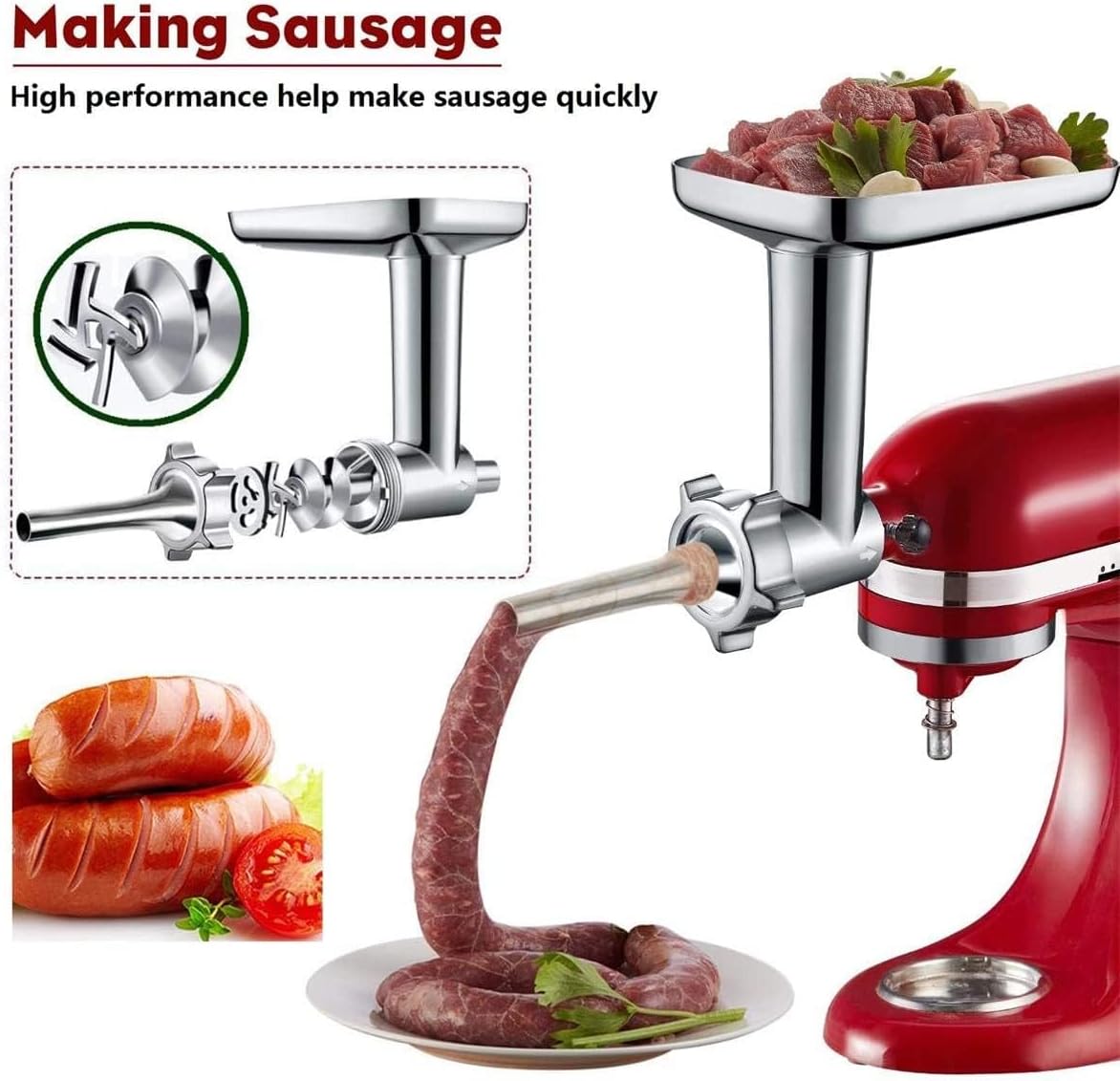 Metal Meat Grinder Attachment for Stand Mixers ~ Faster Prep, Cleaner Results, Zero Effort.
