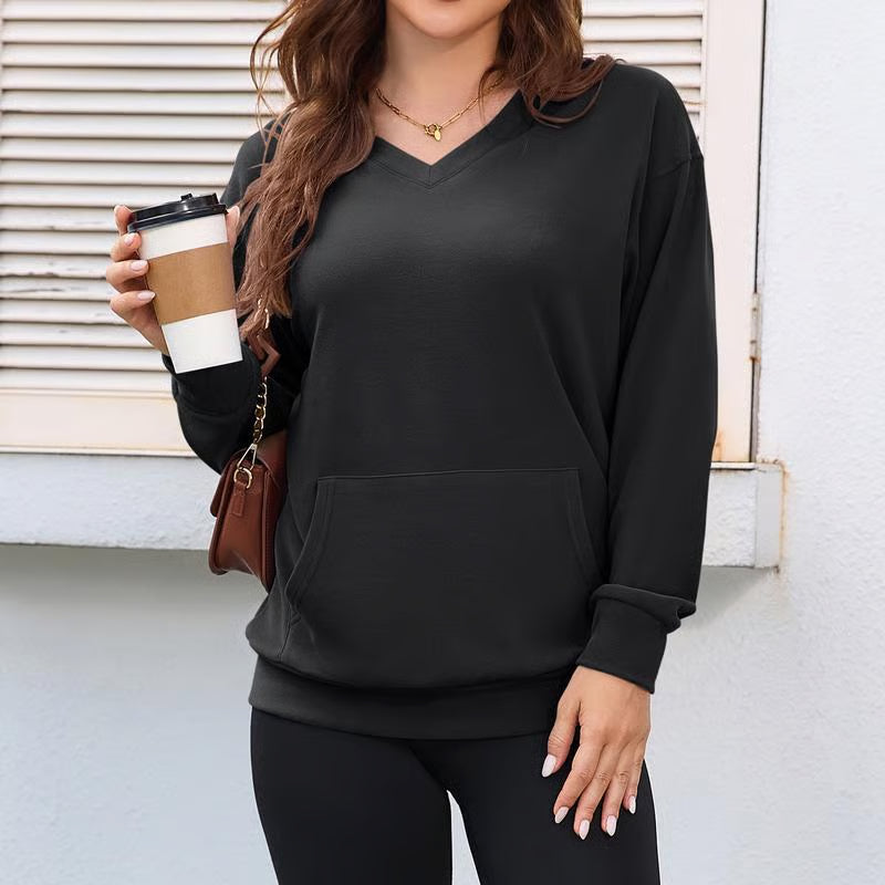 Women’s Hatless V-Neck Hoodie with Pockets ~ The hoodie you’ll reach for every single day.