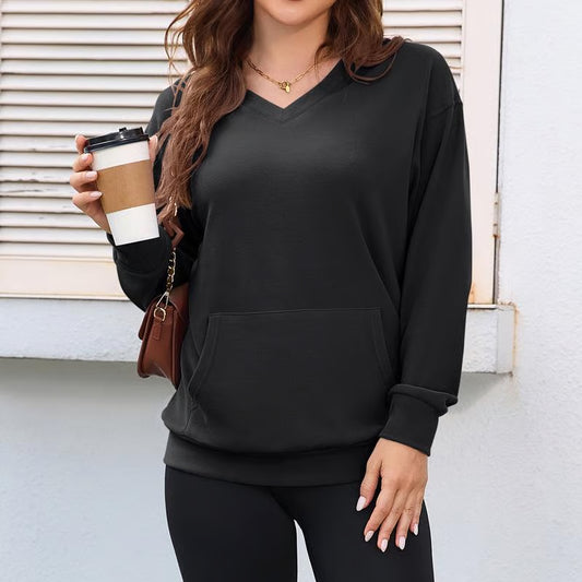 Women’s Hatless V-Neck Hoodie with Pockets ~ The hoodie you’ll reach for every single day.