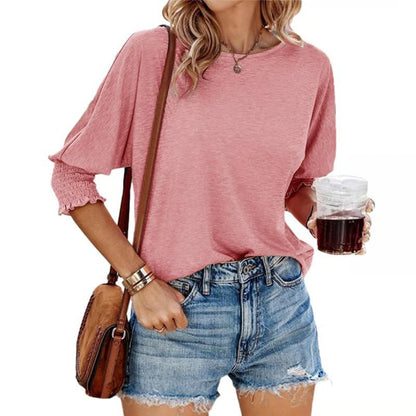 Cute Crewneck Tops 3-4 Sleeve Shirts ~ Effortless comfort and style for every day.