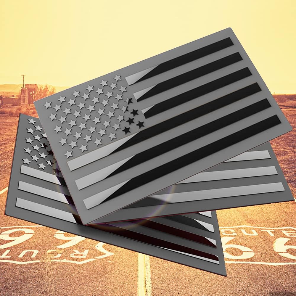 3D All-Black American Flag Emblem Decal ~ Strength and legacy in every mile.