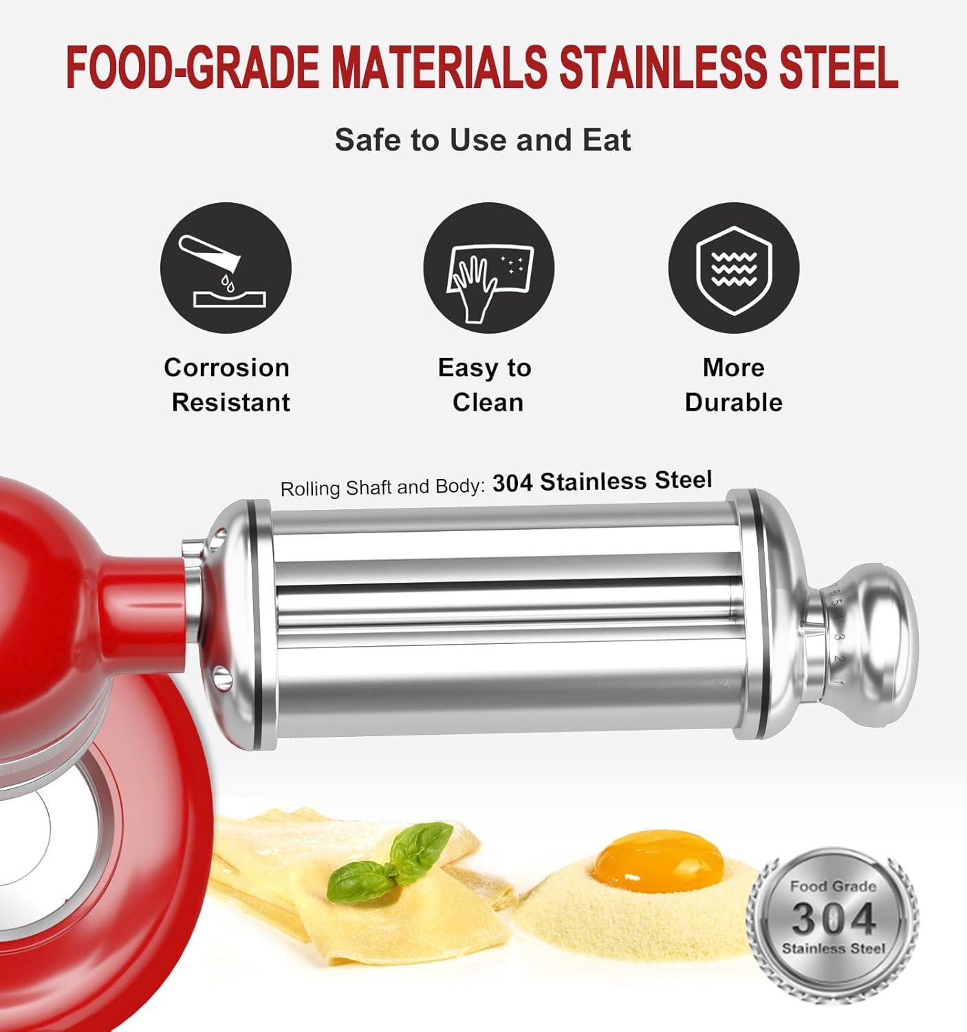 Pasta Roller for Stand Mixers ~ Smooth, even sheets of fresh pasta in seconds.