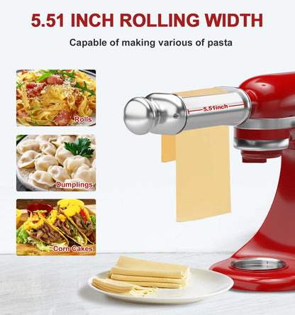 Pasta Roller for Stand Mixers ~ Smooth, even sheets of fresh pasta in seconds.