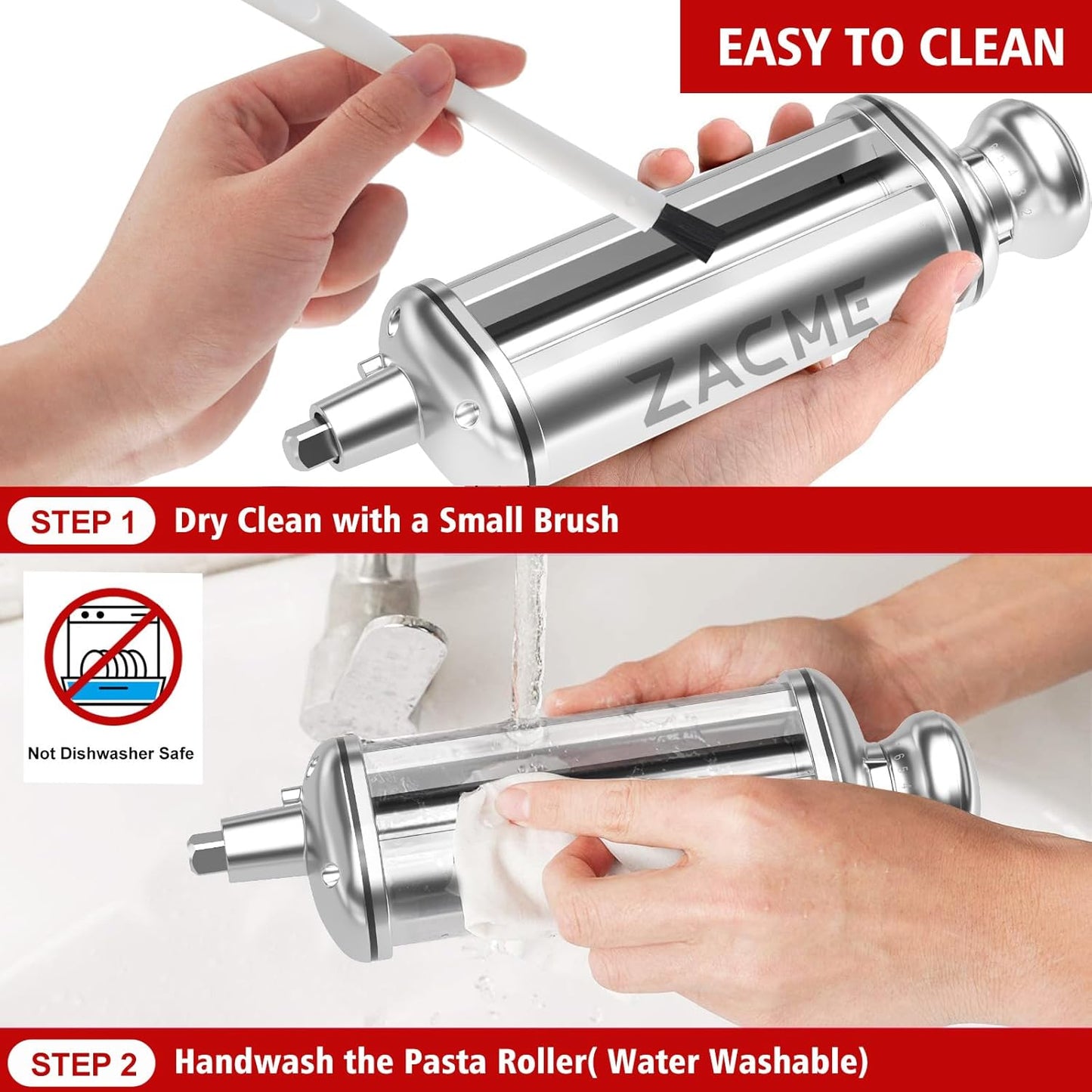 Pasta Roller for Stand Mixers ~ Smooth, even sheets of fresh pasta in seconds.