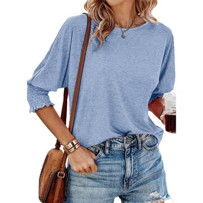 Cute Crewneck Tops 3-4 Sleeve Shirts ~ Effortless comfort and style for every day.