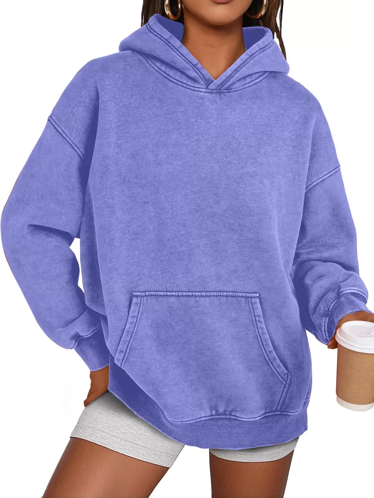 Unisex Casual Oversized Acid Wash Hoodie ~ Laid-back style with all-day comfort.