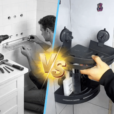 Triangle Suction Shower Caddy ~ Turn empty shower corners into instant storage.