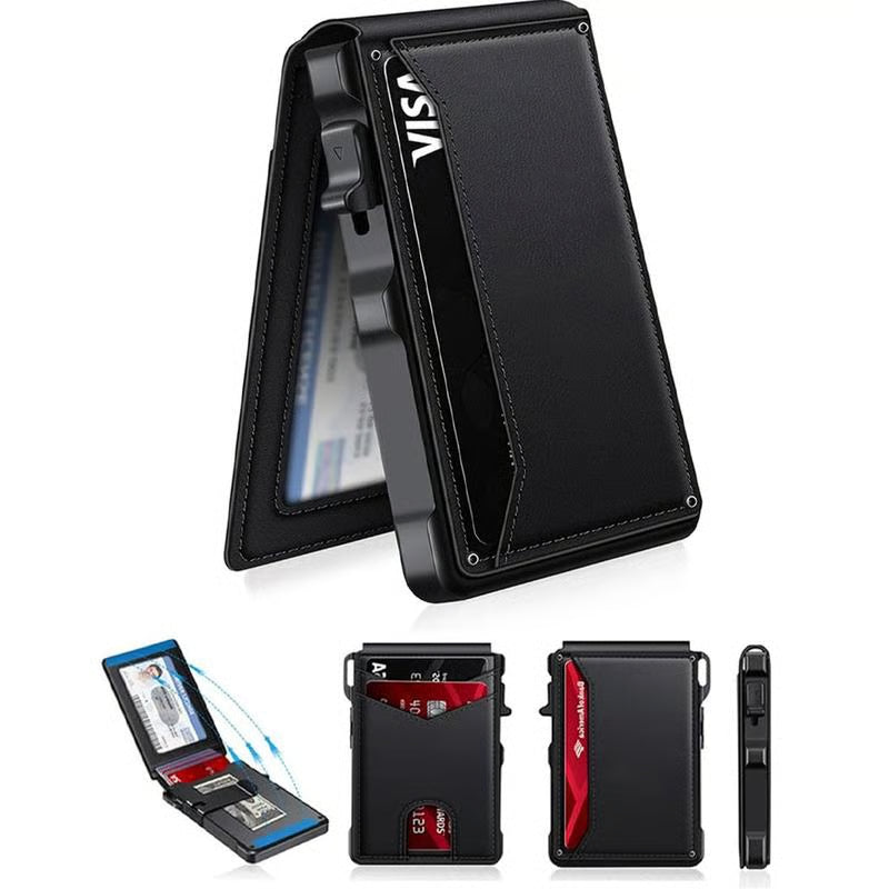 Smart Pop-Up Wallet ~ Instant card access with slim RFID protection.