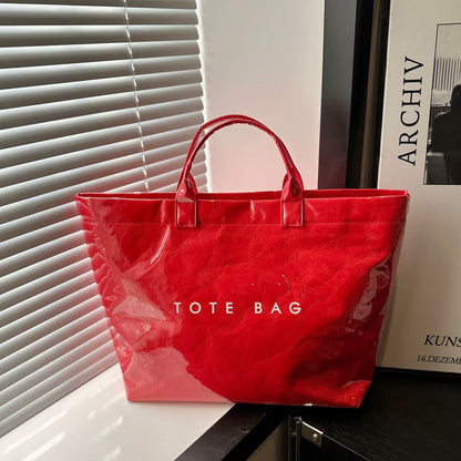 Letter Print Tote Bag ~ Designer-level style that carries your day with ease.