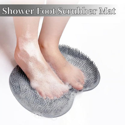 Silicone Shower Foot Scrubber Mat ~ Clean and massage feet hands-free in seconds.