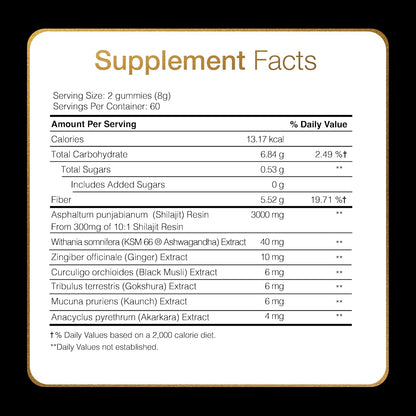 Pure Himalayan Shilajit Gummies ~ Natural Energy & Stamina in Every Bite-