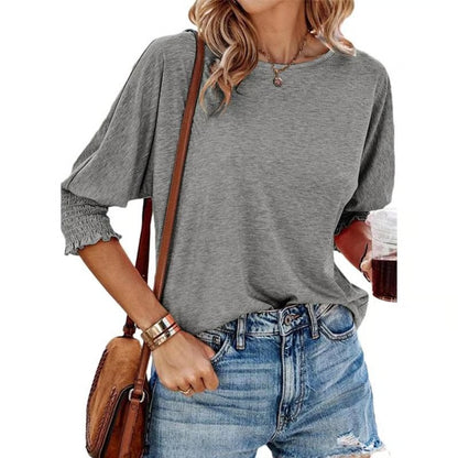 Cute Crewneck Tops 3-4 Sleeve Shirts ~ Effortless comfort and style for every day.