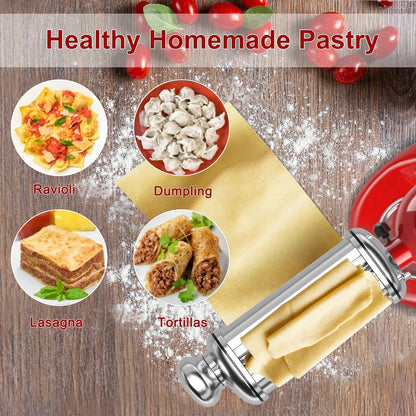 Pasta Roller for Stand Mixers ~ Smooth, even sheets of fresh pasta in seconds.