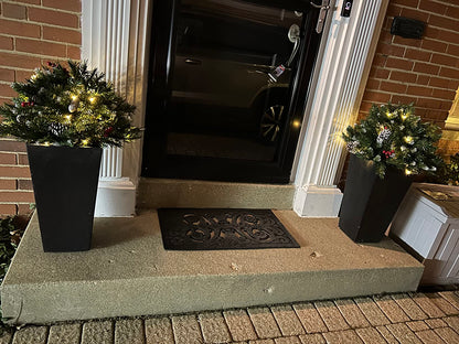 Mini Artificial Christmas Tree ▶︎ Weatherproof sparkle for entryways and patios