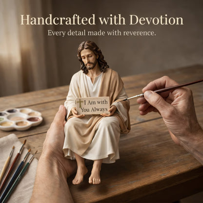 Hand-Painted Resin Jesus Figurine ~ A Daily Reminder You Are Never Alone.