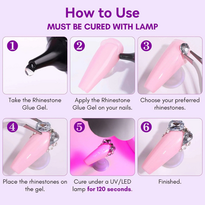 Super Strong Rhinestone Nail Glue ~ Flawless nail art that lasts for weeks