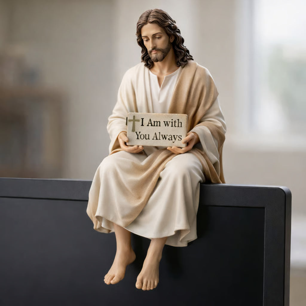 Hand-Painted Resin Jesus Figurine ~ A Daily Reminder You Are Never Alone.