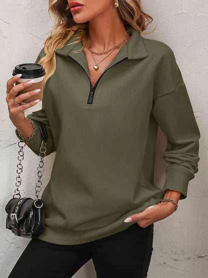 Oversized Zip-Up Sweatshirt ~ Cloud-like drape and plush warmth built for every season.